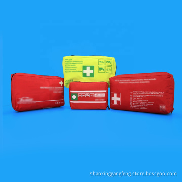 Factory direct custom home use traveling outdoor care red color medical fist aid kit bag